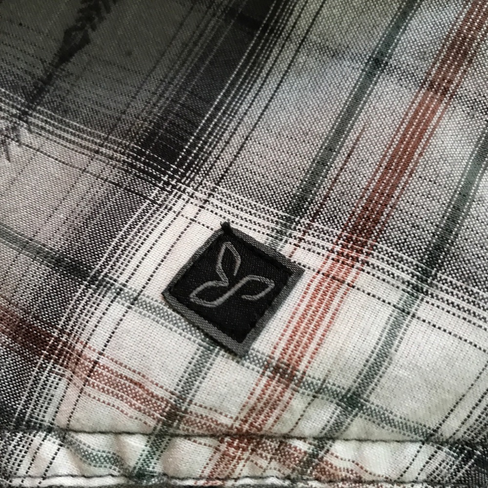 Gray plaid prAna shirt Slim Fit organic cotton - Picture 5 of 10